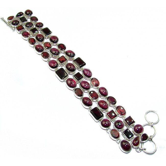Real Beauty authentic Garnet .925 Sterling Silver handcrafted Bracelet