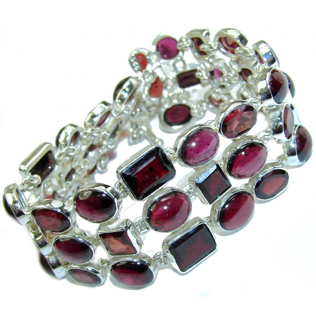 Real Beauty authentic Garnet .925 Sterling Silver handcrafted Bracelet