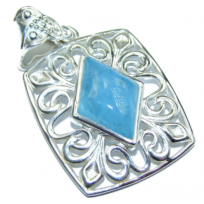 Genuine Aquamarine .925 Sterling Silver handmade Pendant