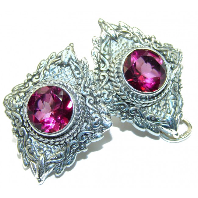 Pink Passion Topaz .925 Sterling Silver handcrafted earrings