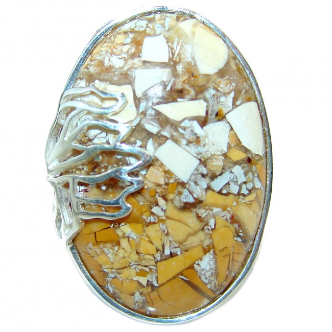 Australian Braciated Mookaite .925 Sterling Silver handmade ring s. 8