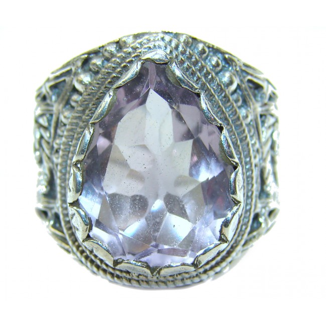 Spectacular Amethyst .925 Sterling Silver handcrafted Ring size 7