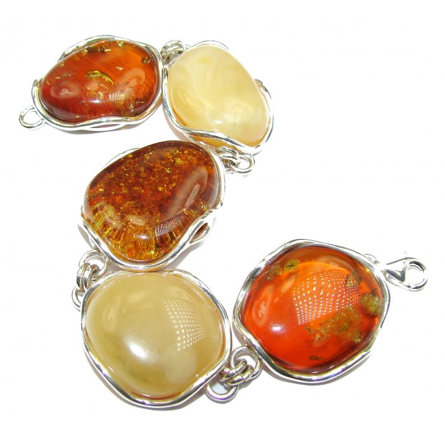 Beautiful Butterscotch AAA Baltic Polish Amber .925 Sterling Silver handcrafted Bracelet