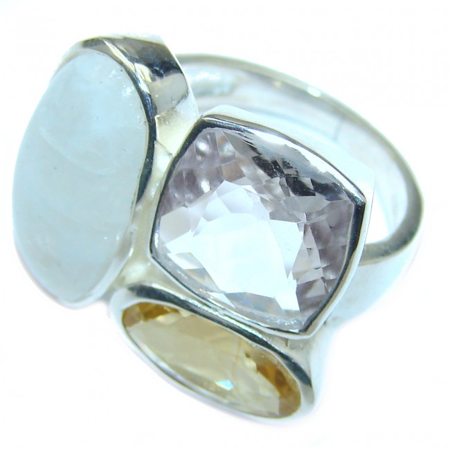 Energazing Moonstone .925 Sterling Silver handmade Ring size 6 1/2