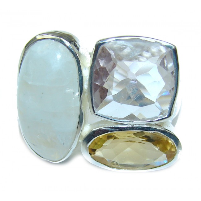 Energazing Moonstone .925 Sterling Silver handmade Ring size 6 1/2
