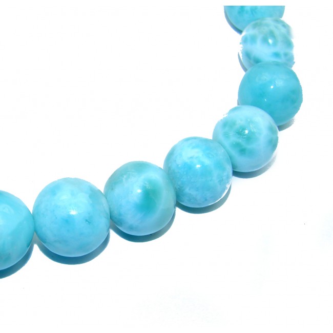 One of the kind Nature inspired Sublime Larimar .925 Sterling Silver handmade 20 inches necklace