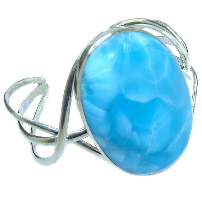 HUGE Perfect Harmony Blue Larimar .925 Sterling Silver handcrafted Bracelet / Cuff