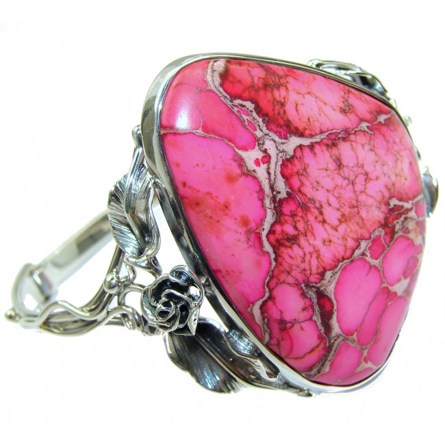 Julietta Pink Sea Sediment Jasper .925 Sterling Silver handmade Bracelet