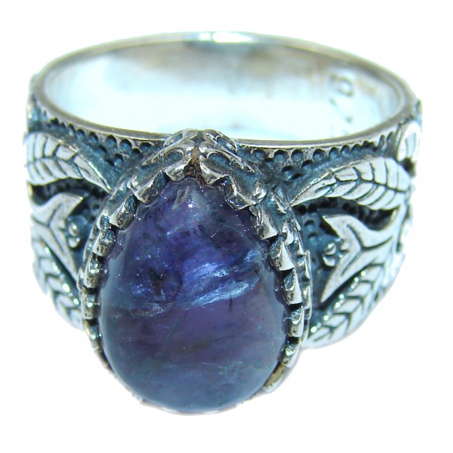 Authentic 27ct Tanzanite .925 Sterling Silver handmade Ring s. 8