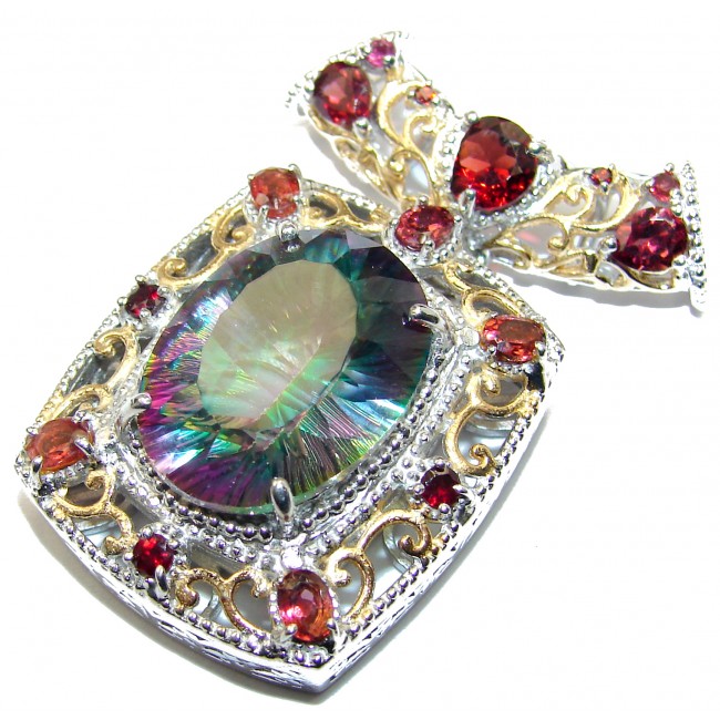 Spectacular Magic Topaz .925 Sterling Silver handcrafted Pendant