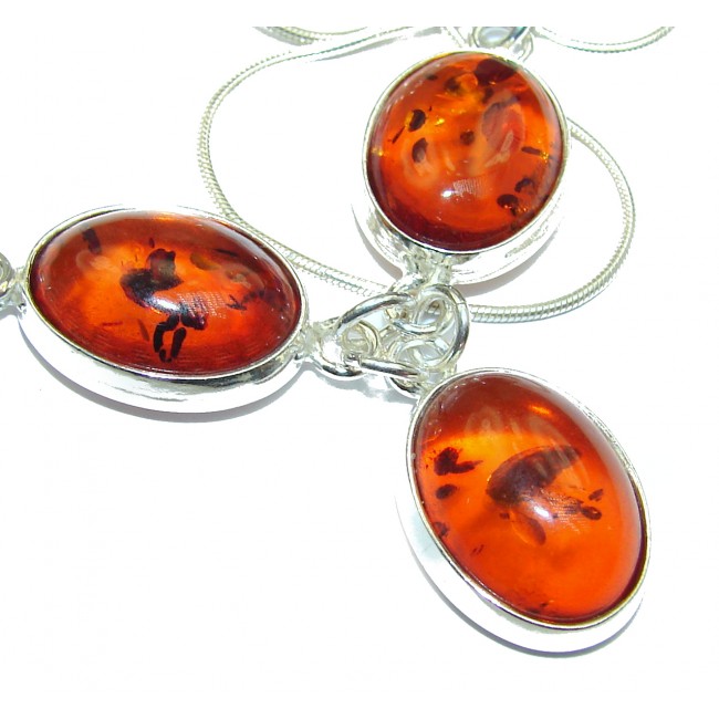 Natural Beauty Baltic Amber .925 Sterling Silver handmade necklace