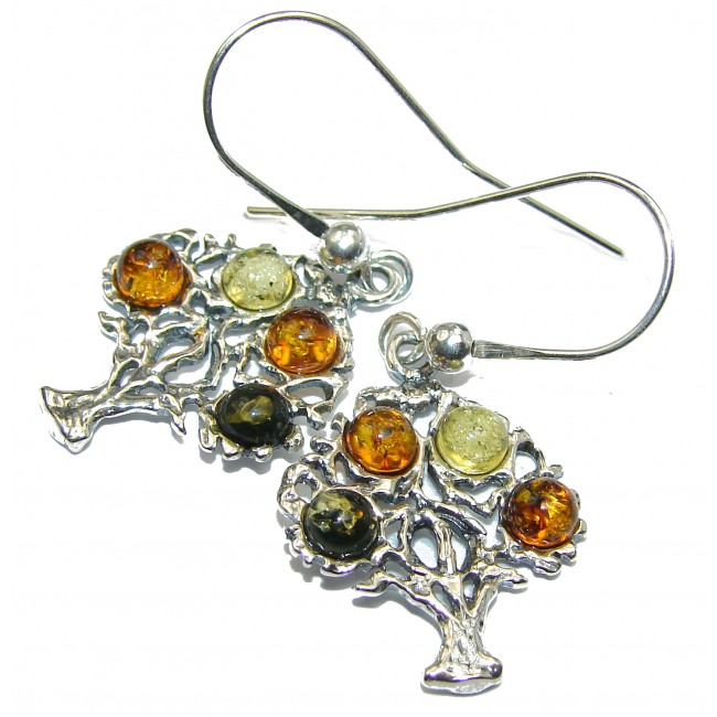 Gorgeous Polish Baltic Amber .925 Sterling Silver entirely handcrafted earrings