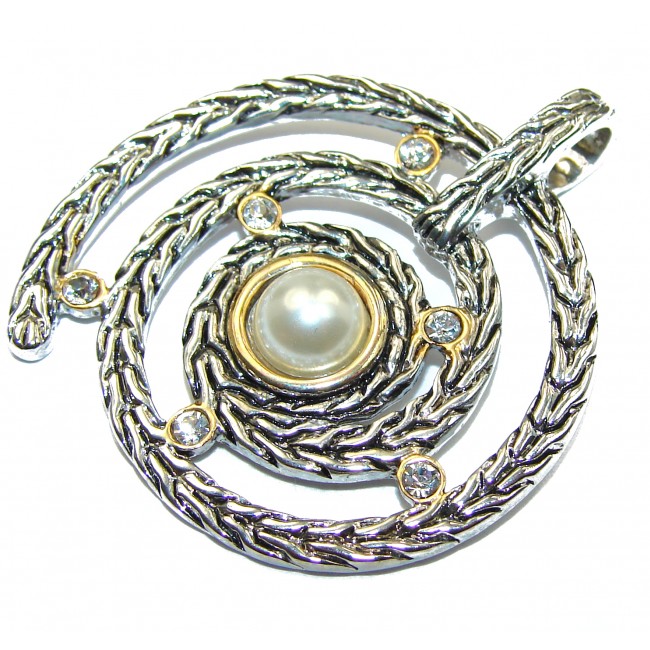 Prosperity and Fortune white Pearl .925 Sterling Silver pendant