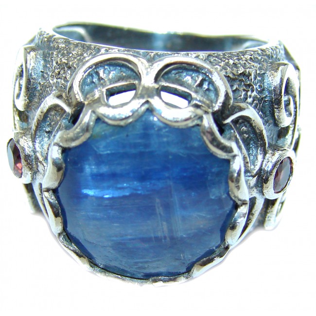 Huge Natural 26ct Kyanite .925 Sterling Silver ITALY MADE ring size 7 1/4