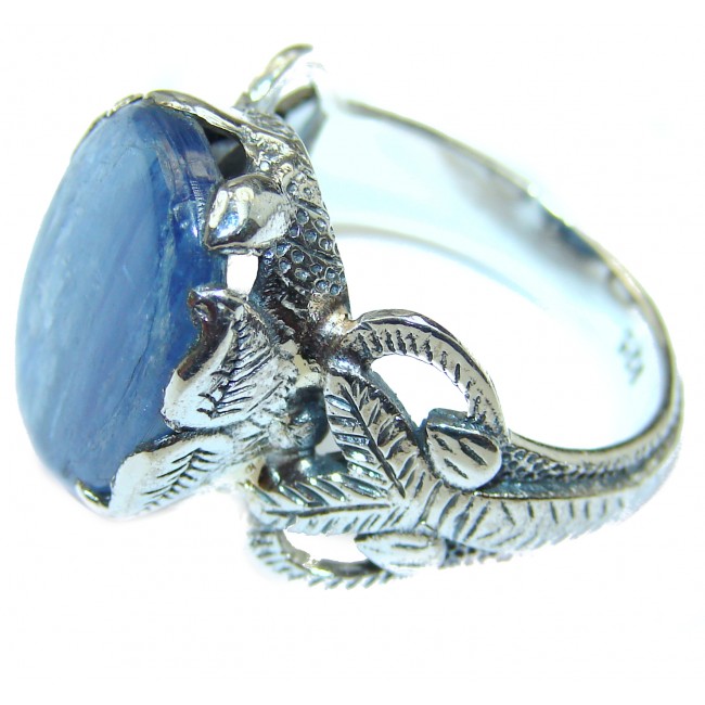 Huge Natural 26ct Kyanite .925 Sterling Silver handcrafted ring size 8 1/4