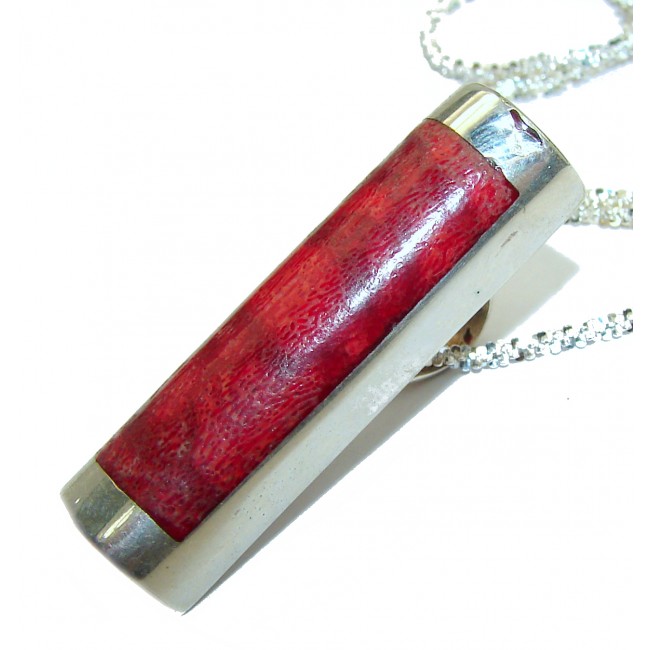 Bali Style Fossilized Coral .925 Sterling Silver Necklace