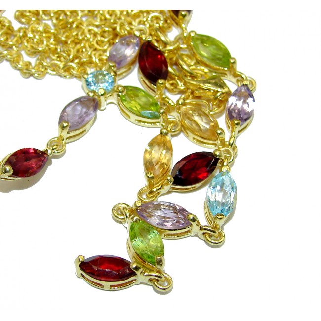 Color Fusion MultiGEM Gold over .925 Sterling Silver handcrafted necklace