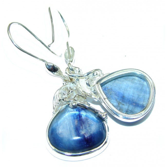 Floral Design Kyanite .925 Sterling Silver handcrafted earrings