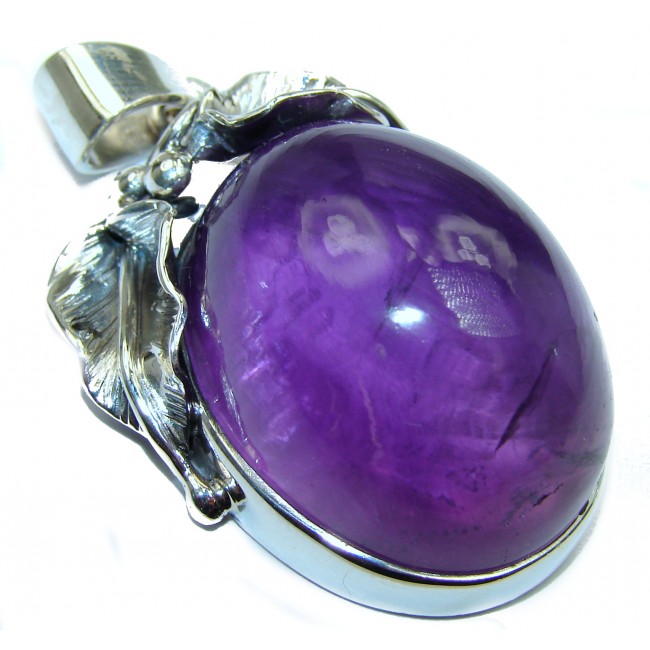 Her Majesty Natural 75 ct Amethyst .925 Sterling Silver handmade Pendant