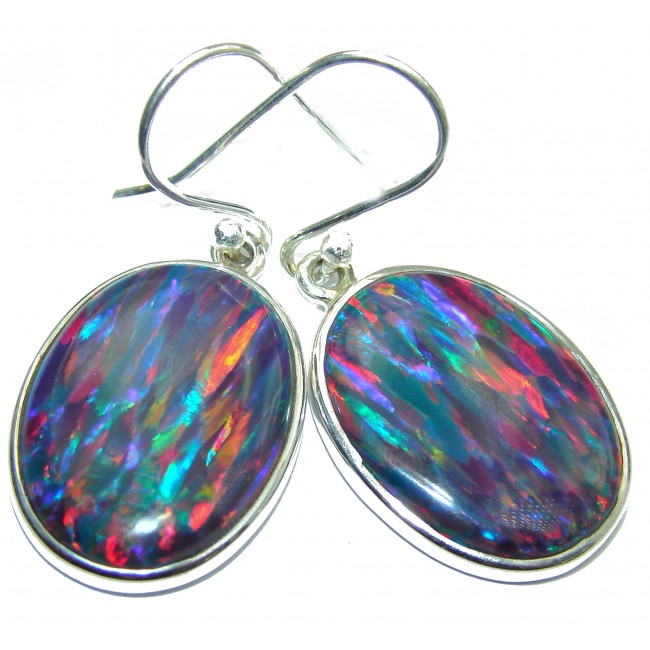 Luxury Japanese Fire Opal .925 Sterling Silver handmade earrings