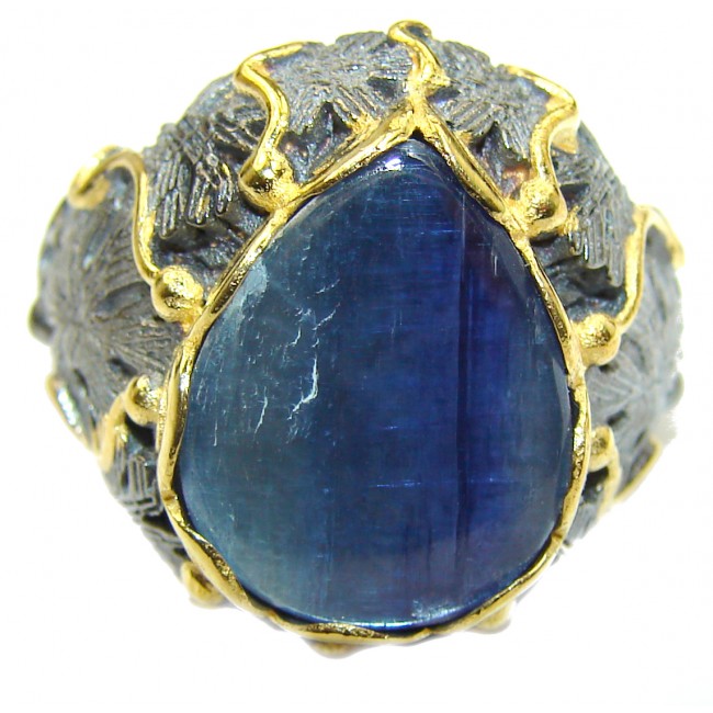 Huge Natural 26ct Kyanite .925 Sterling Silver ITALY MADE ring size 8
