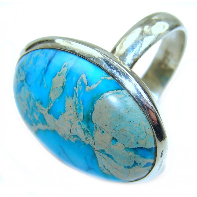 Sea Sediment Jasper .925 Sterling Silver handmade ring size 8