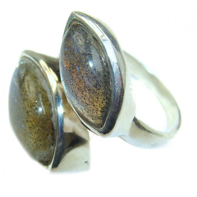 Rainbow Labradorite .925 Sterling Silver handmade ring s. 7