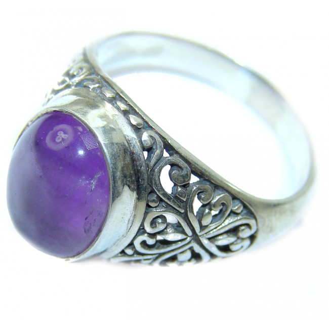 Spectacular genuine Amethyst .925 Sterling Silver handcrafted Ring size 9