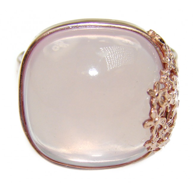 Best Quality Rose Quartz Rose Gold over .925 Sterling Silver handcrafted ring s. 8