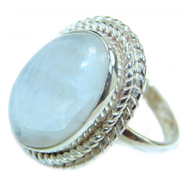 Fire Moonstone .925 Sterling Silver handmade Ring size 8