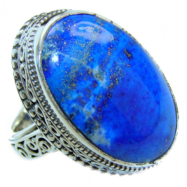 Natural Lapis Lazuli .925 Sterling Silver handcrafted ring size 7 1/4