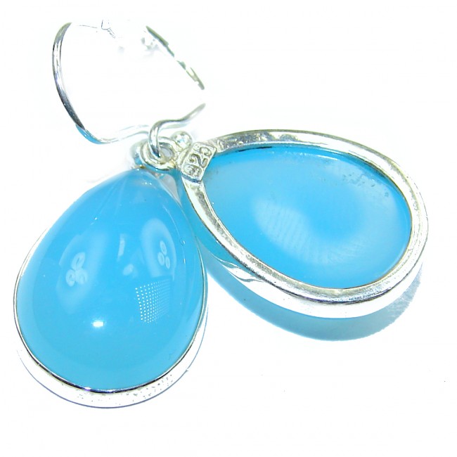 Sublime Blue Chalcedony Agate .925 Sterling Silver handmade earrings