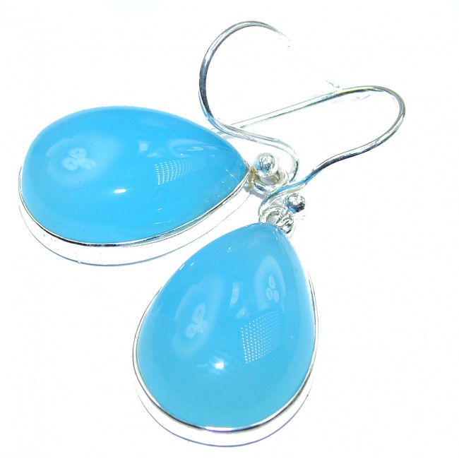 Sublime Blue Chalcedony Agate .925 Sterling Silver handmade earrings