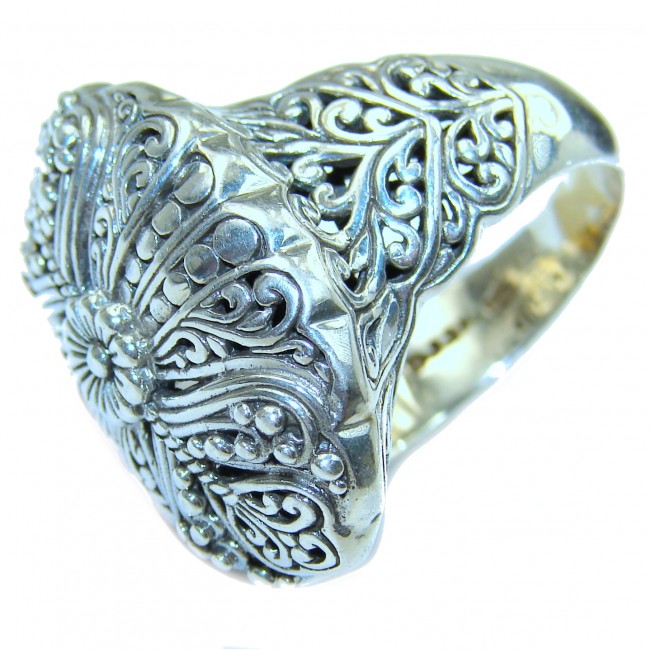 Bali Design .925 Sterling Silver handmade ring s. 8