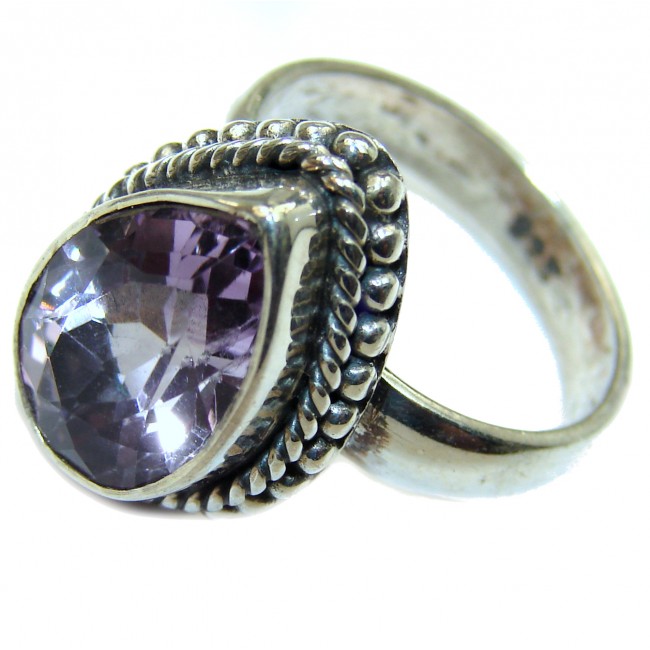 Spectacular purle Topaz .925 Sterling Silver handcrafted Ring size 6