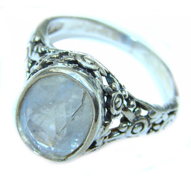 Fire Moonstone .925 Sterling Silver handmade Ring size 6