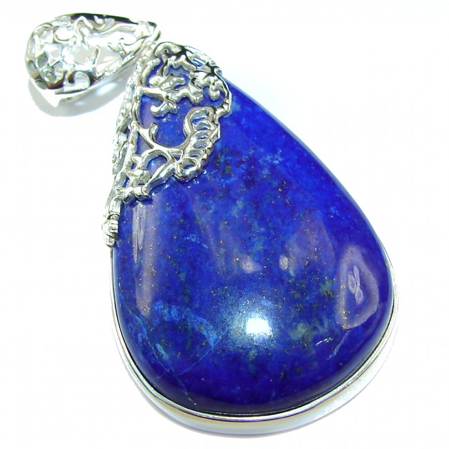 Bold Royal Blue Lapis Lazuli .925 Sterling Silver handcrafted Pendant