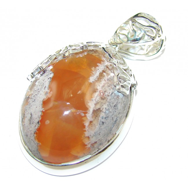 Perfect Mexican Opal .925 Sterling Silver handcrafted Pendant