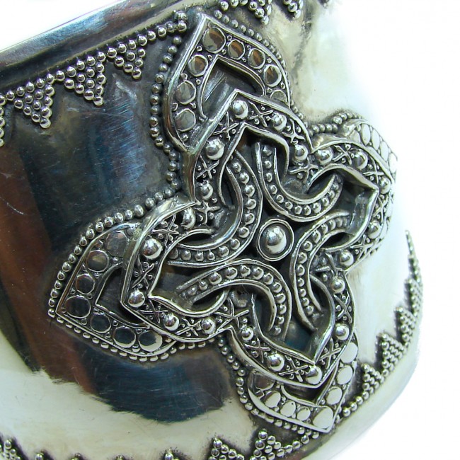 Huge 68.9 grams Celtic Cross Design .925 Sterling Silver handcrafted Bracelet / Cuff