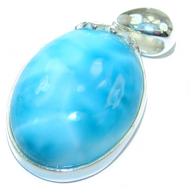 Perfectly Blue Caribbean Larimar .925 Sterling Silver handmade pendant