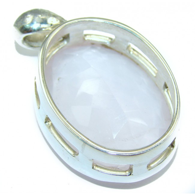 Pink Power 55ct Rose Quartz .925 Sterling Silver handcrafted Pendant