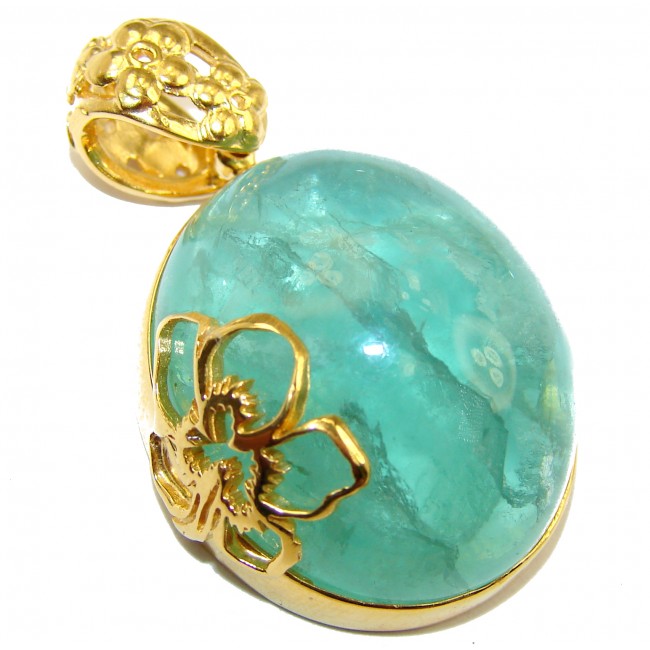 Simple Beauty Apatite 18K Gold over .925 Sterling Silver handcrafted Pendant