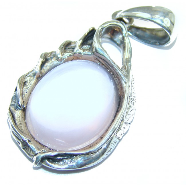 Perfect Rose Quartz .925 Sterling Silver handcrafted Pendant