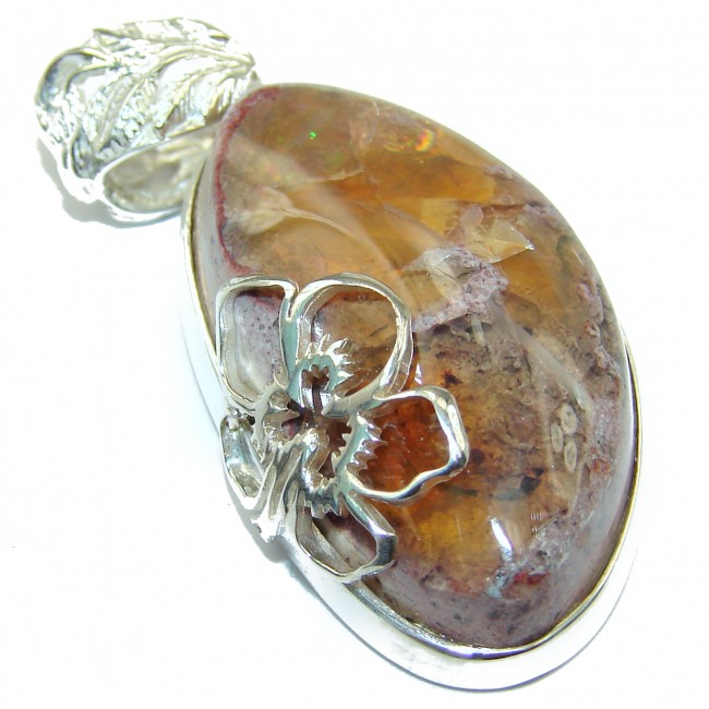 Simply Perfect Mexican Opal .925 Sterling Silver handcrafted Pendant