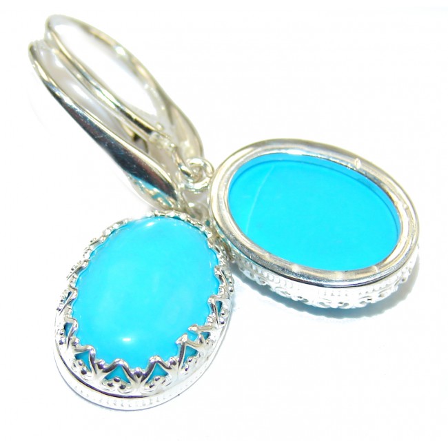 Genuine Sleeping Beauty Turquoise .925 Sterling Silver handmade earrings