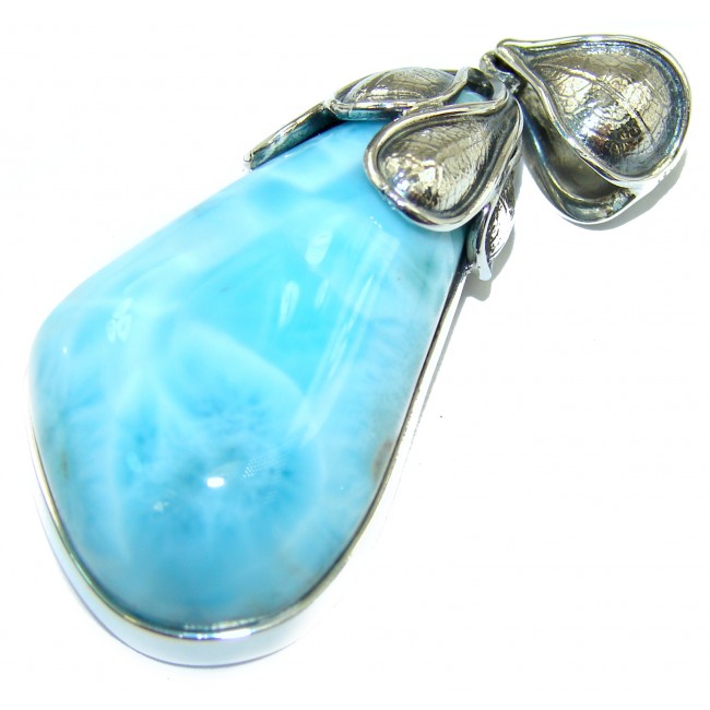 FABULOUS Natural Larimar .925 Sterling Silver handcrafted pendant