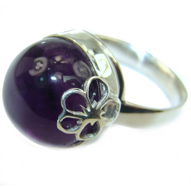 Spectacular genuine Amethyst .925 Sterling Silver handcrafted Ring size 7 1/4