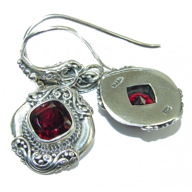 Authentic Garnet .925 Sterling Silver handmade earrings