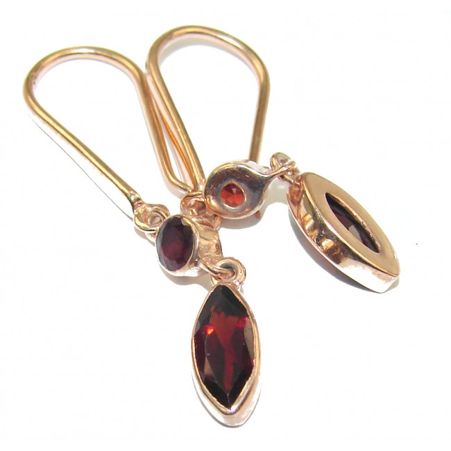 Authentic Garnet Rose Gold over .925 Sterling Silver handmade earrings