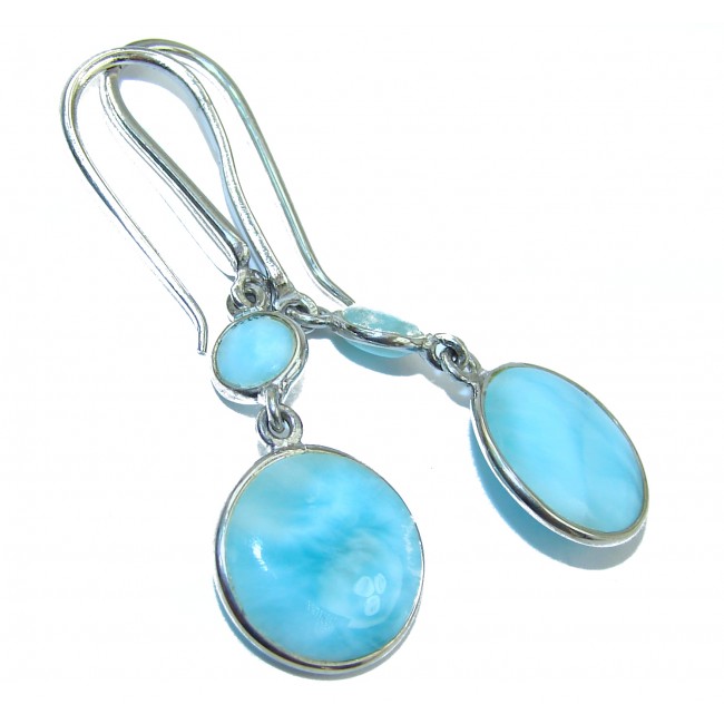 Blue Temptation Larimar .925 Sterling Silver handmade earrings
